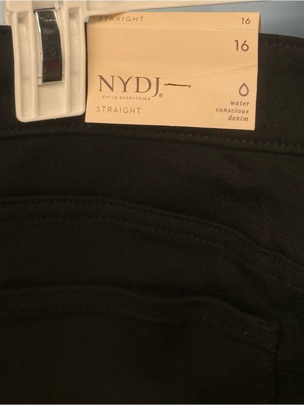 NYDJ Plus Size Black Straight Leg Jeans - Picture 7 of 10